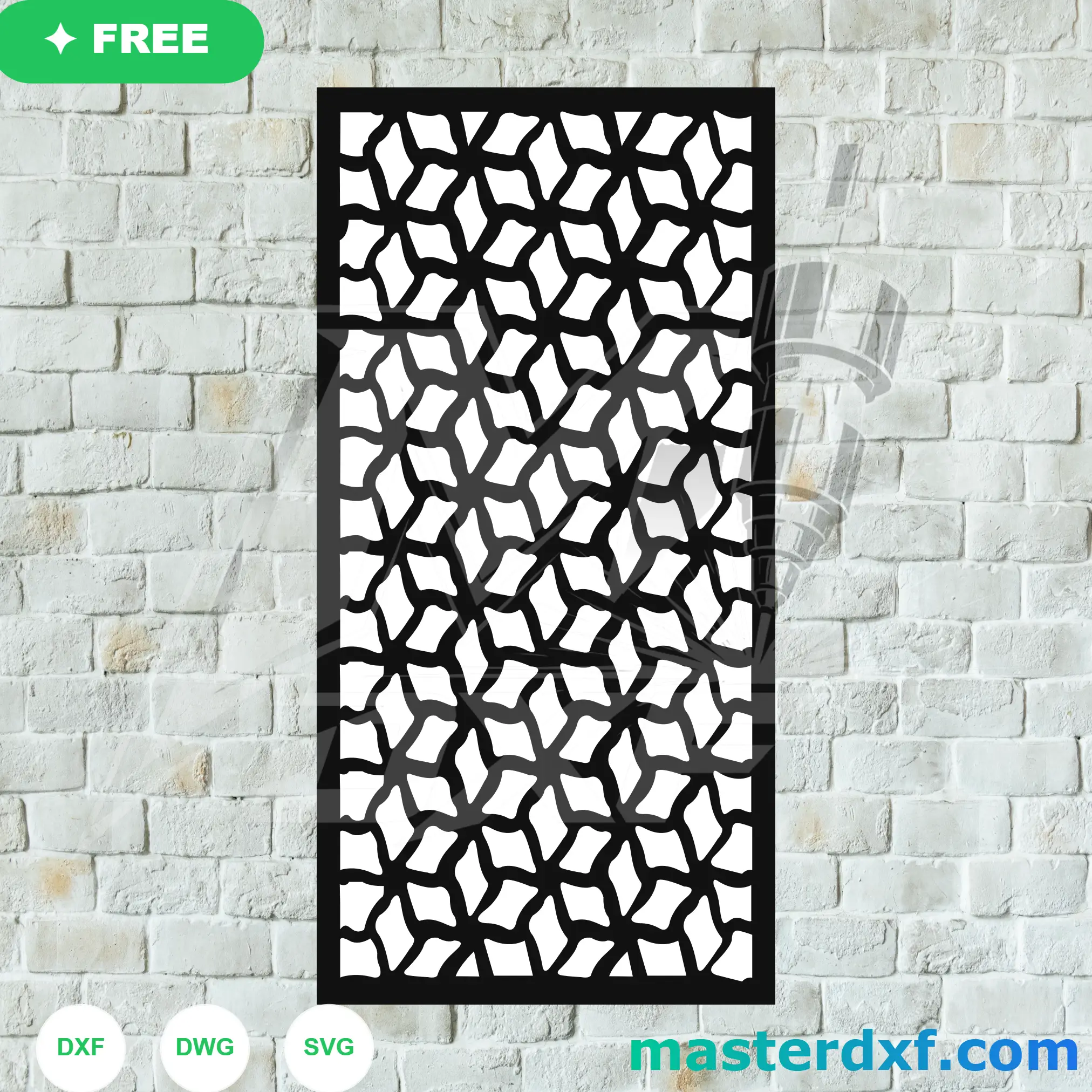 Abstract Wavy Rhombus Tilted Mesh Gate Pattern DXF File